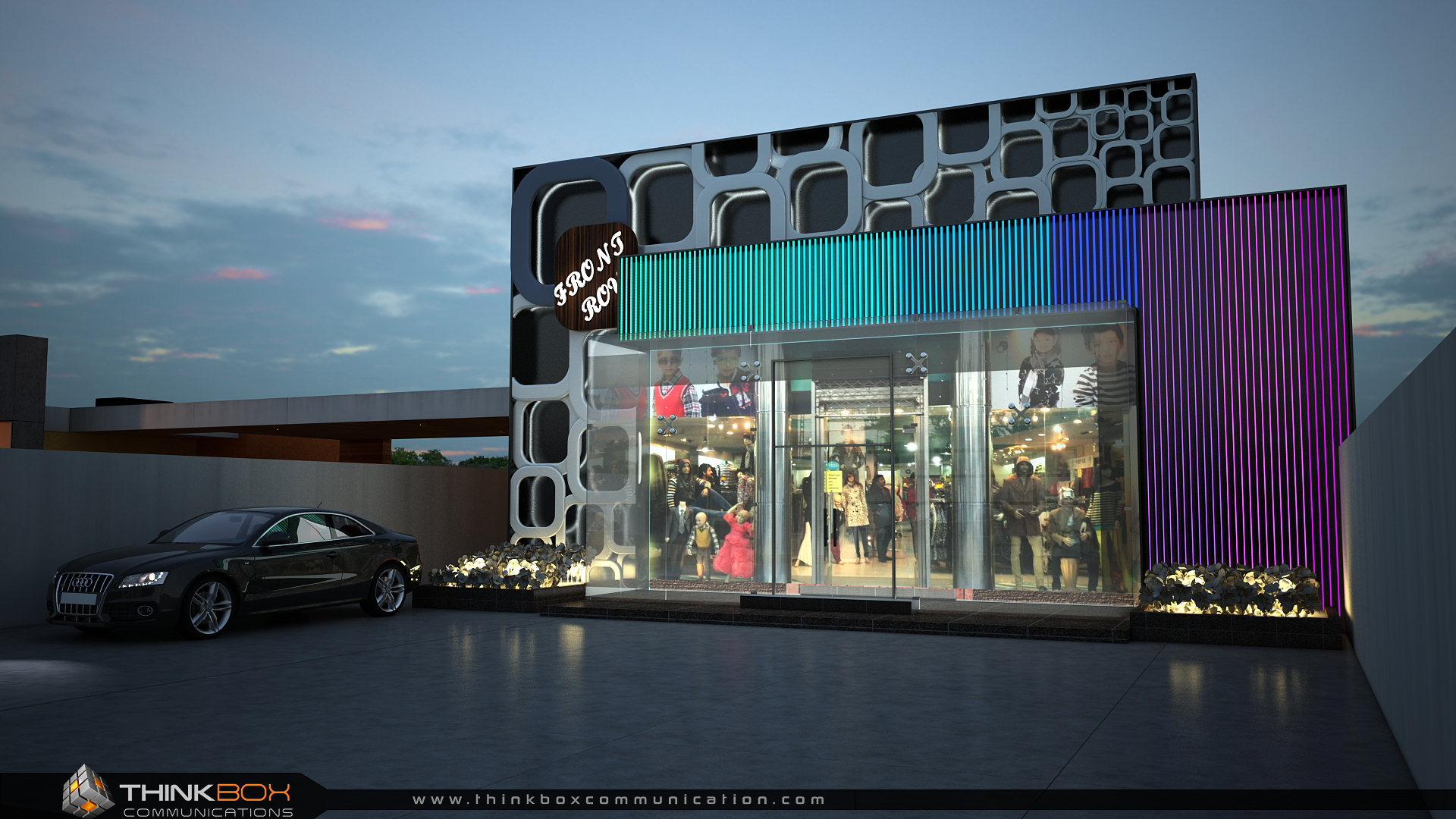 3D Final Front Row Boutique Shop Render